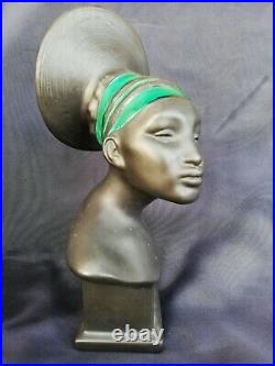 Buste femme africaine Ceramique Ancienne/buste femme art deco/style ROBJ