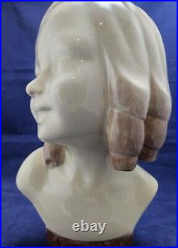 Buste, sculpture en faience, céramique art déco signée JC. GUÉRO 1920