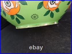 CACHE POT CÉRAMIQUE FIVES LILLES DE BRUYN ART DECO FLEURS JARDINIERE VASE ø27cm