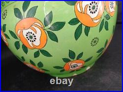 CACHE POT CÉRAMIQUE FIVES LILLES DE BRUYN ART DECO FLEURS JARDINIERE VASE ø27cm