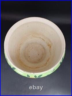 CACHE POT CÉRAMIQUE FIVES LILLES DE BRUYN ART DECO FLEURS JARDINIERE VASE ø27cm