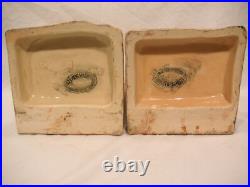 CLEMENT MASSIER PAIRE DE SERRE LIVRES CERAMIQUE EMAILLEE ART DECO Bookend