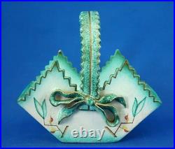 C. I. M. A. CIMA Italy, Vase panier en céramique Art déco 1900 attribué Nino Strada C. I. M. A. CIMA Italy, Vase panier en céramique Art déco 1900 attribué Nino Strada