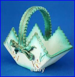 C. I. M. A. CIMA Italy, Vase panier en céramique Art déco 1900 attribué Nino Strada C. I. M. A. CIMA Italy, Vase panier en céramique Art déco 1900 attribué Nino Strada