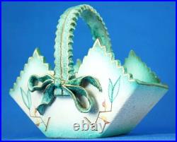C. I. M. A. CIMA Italy, Vase panier en céramique Art déco 1900 attribué Nino Strada C. I. M. A. CIMA Italy, Vase panier en céramique Art déco 1900 attribué Nino Strada