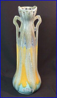 C superbe Gustave de Bruyn grand vase céramique art déco 2.2kg47cm fives lille