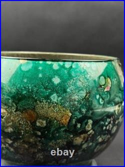 Cache-pot Art Déco en céramique à glaçures flammées années 1920-30