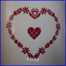 Cafetière blanc rouge cour amour fleur céramique porcelaine art déco N8840