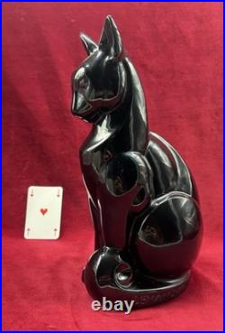 Cat Katze Chat Lemanceau Sculpture Statue Objets Animal Craquele Art Deco 1930