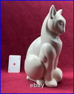 Cat Katze Chat Lemanceau Sculpture Statue Objets Animal Craquele Art Deco 1930