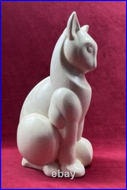 Cat Katze Chat Lemanceau Sculpture Statue Objets Animal Craquele Art Deco 1930