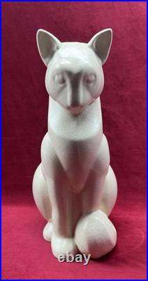 Cat Katze Chat Lemanceau Sculpture Statue Objets Animal Craquele Art Deco 1930