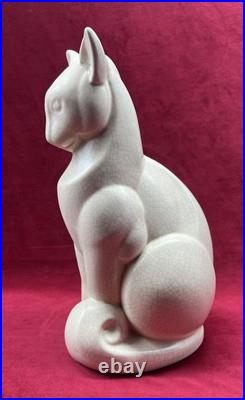 Cat Katze Chat Lemanceau Sculpture Statue Objets Animal Craquele Art Deco 1930