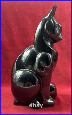 Cat Katze Chat Lemanceau Sculpture Statue Objets Animal Craquele Art Deco 1930