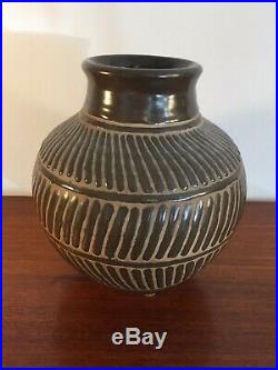 Cazaux vase en céramique émaillée à la parafine Art Deco 1930