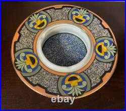 Cendrier St Dupont Decor Art Deco Estampille En Porcelaine Forme Ronde