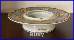 Cendrier St Dupont Decor Art Deco Estampille En Porcelaine Forme Ronde