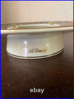 Cendrier St Dupont Decor Art Deco Estampille En Porcelaine Forme Ronde