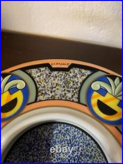 Cendrier St Dupont Decor Art Deco Estampille En Porcelaine Forme Ronde