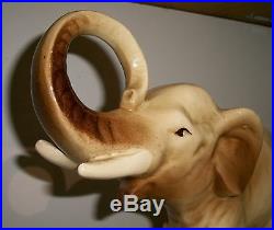 Ceramique Art Deco Couple D'elephants Signee Levallois Francois Craquelee