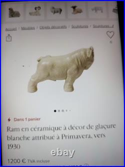 Céramique Art Déco Craquelée primavera Par Claude Levy Paire De Taureaux Céramique Art Déco Craquelée primavera Par Claude Levy Paire De Taureaux