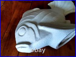Ceramique Craquelé 1930 Je Jan Poisson Art Deco St Clement Adnet Pecheur Vintage