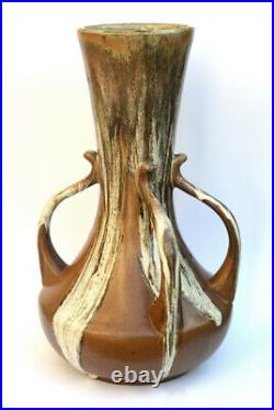 Céramique Grand Vase Ansé Maure Grès flammé de Puisaye. Art Déco TBE