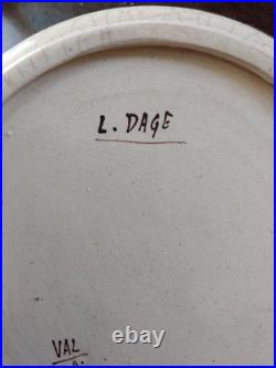 Ceramique Louis Dage Plateau Et Pot En Raku Monte Argent Ceramique Art Deco 1930