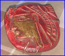 Céramique art déco 1920's broche au Pharaon Egyptomanie