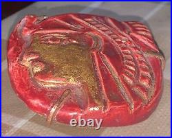 Céramique art déco 1920's broche au Pharaon Egyptomanie
