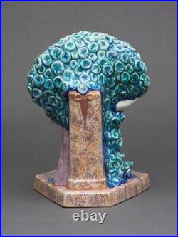 Céramique faïence Art déco D'Argyl Val (E.) & Cie 1930 femme corbeille M3003