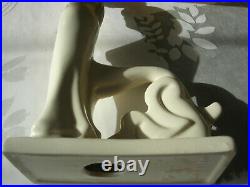Ceramique faience Etha Lempke ART DECO Lévrier sculpture signée original 1930