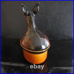 Céramique faïence barbotine chevreuil chamois fait main Art Déco France N3169