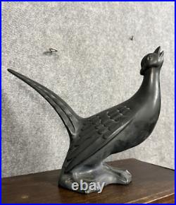 Céramique laquée noire époque Art Déco oiseau signé Jean Céramique laquée noire époque Art Déco oiseau signé Jean