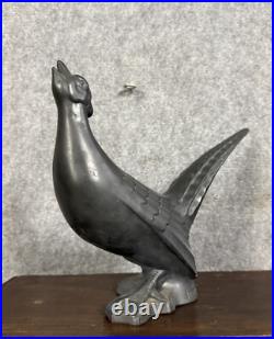 Céramique laquée noire époque Art Déco oiseau signé Jean Céramique laquée noire époque Art Déco oiseau signé Jean