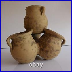 Céramique terre cuite terracotta 3 pots art déco fait main handmade PN France