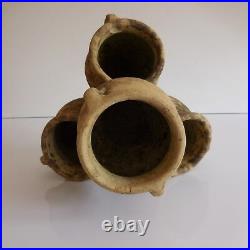 Céramique terre cuite terracotta 3 pots art déco fait main handmade PN France