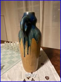 Céramique vintage signé, art déco, signé Méténier, grand vase ancien. 1920