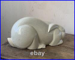 Charles Lemanceau K G Saint Clement Lapin Ceramique Craquelee Art Deco