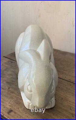 Charles Lemanceau K G Saint Clement Lapin Ceramique Craquelee Art Deco