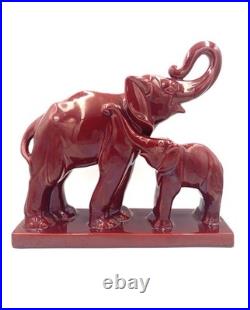 Charles Lemanceau Statue Faïence Saint-Clément Éléphants Art Deco Hauteur 30cm Charles Lemanceau Statue Faïence Saint-Clément Éléphants Art Deco Hauteur 30cm