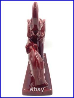 Charles Lemanceau Statue Faïence Saint-Clément Éléphants Art Deco Hauteur 30cm