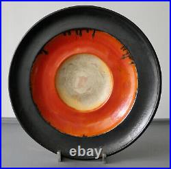Coupe Céramique D'alsace Elchinger Décor Orange Et Noir Période Art Déco