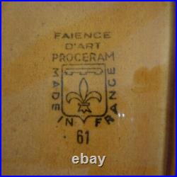 Coupe panier céramique faïence PROCERAM made in France vintage art déco N4157