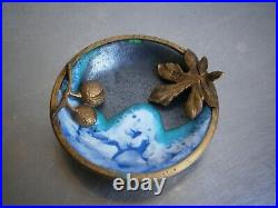 Coupelle Art déco Céramique L. Dage Bronze doré Val Marronier 1930 Ancien