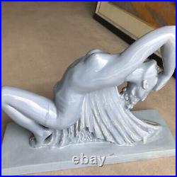 DANSEUSE signé FUGÈRE émaillée art déco nouveau sculpture vintage antique $