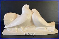 DAX Colombes céramique craquelé blanc Edouard Cazaux Art Déco 1930 paix amour XX