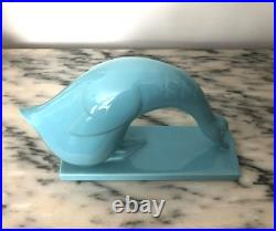 DESBARBIEUX sculpture oie ART DECO faïence signée Céramique SAINT CLEMENT 26 cm