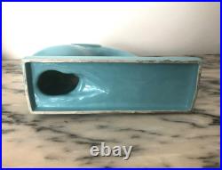 DESBARBIEUX sculpture oie ART DECO faïence signée Céramique SAINT CLEMENT 26 cm