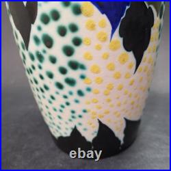 D'Argyl, vase haut d'époque Art-déco en céramique, à décor floral, H. 33 cm D'Argyl, vase haut d'époque Art-déco en céramique, à décor floral, H. 33 cm